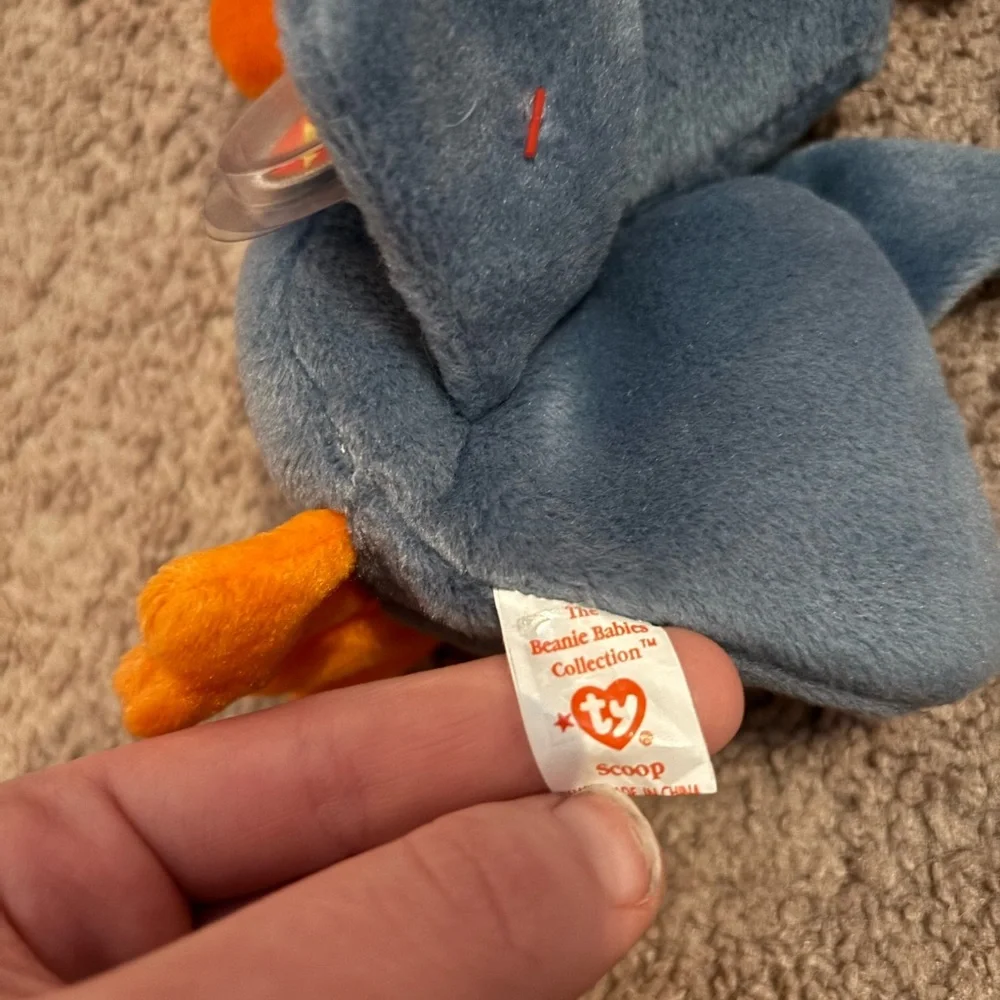 Ty Blue and Orange Plush Bird Toy with Oversized Beak